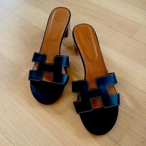 Hermes sandals with a small block heel